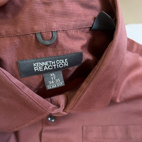 Kenneth Cole Reaction Men’s Pinstripes Size XL Slim Fit Button Down‎ Shirts - Picture 4 of 10